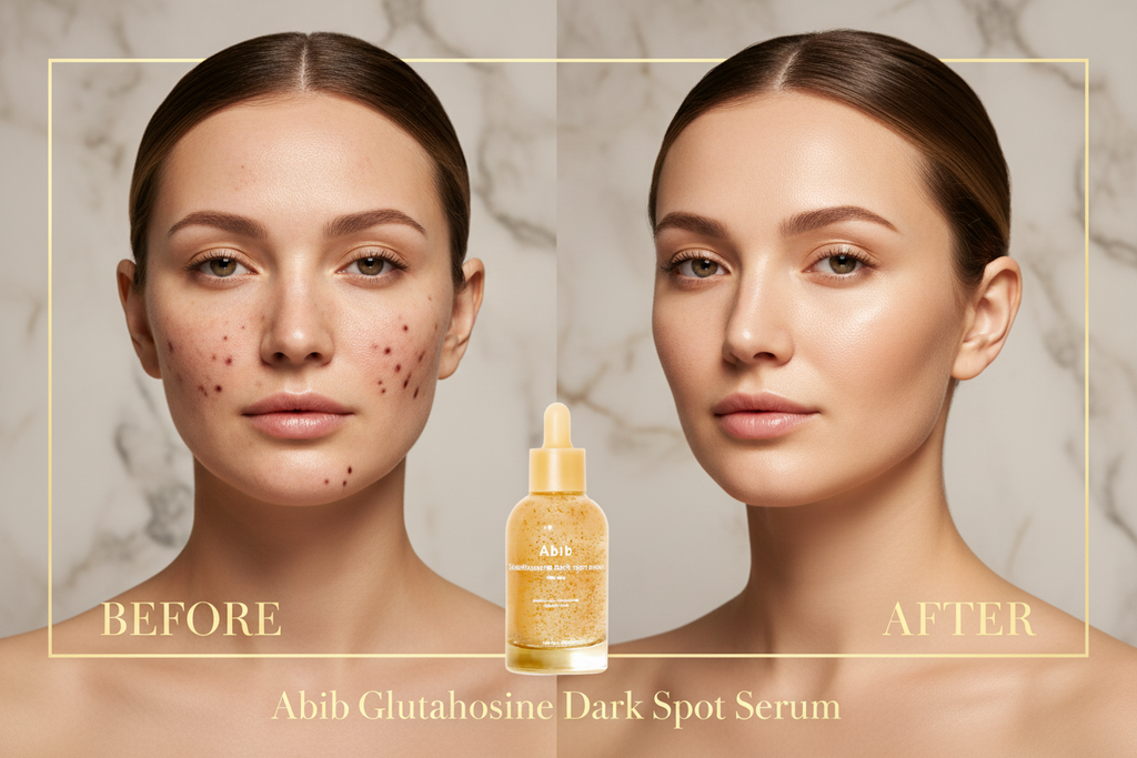 Abib Glutathione Dark Spot Serum - Before & After White Model