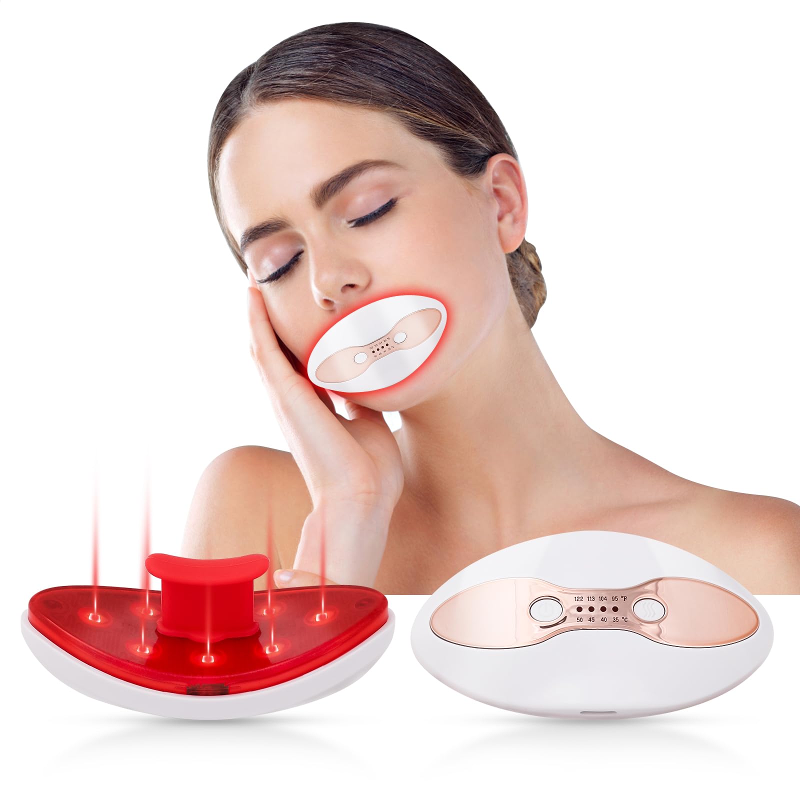 2-in-1 Red Light Therapy Lip Plumper & Eye Care Device – Anti-Aging Tool