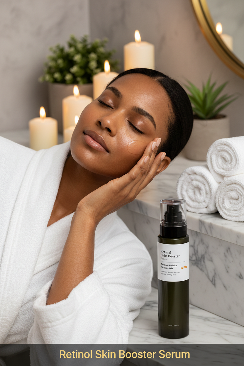 Retinol Skin Booster Serum - Spa Model with Real Product